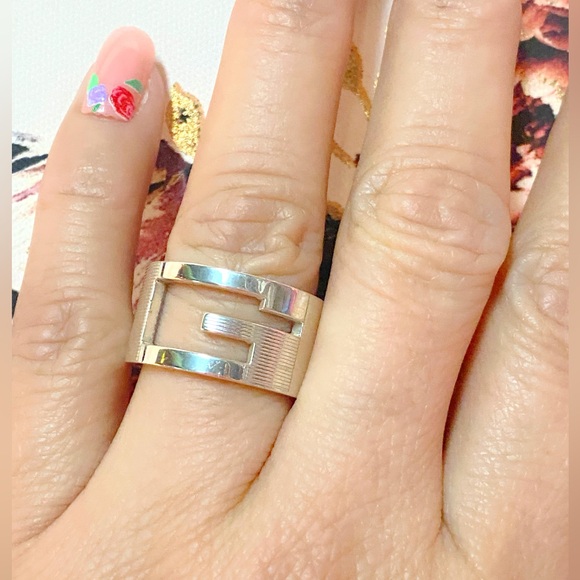 GUCCI Branded G Logo Silver 925 Ring- GREAT CONDITION - Picture 8 of 11